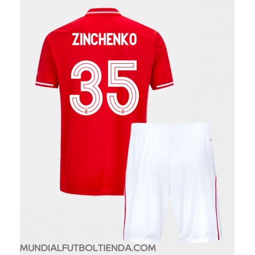 Camiseta Nottingham Forest Oleksandr Zinchenko #35 Primera Equipación Replica 2025-26 para niños mangas cortas (+ Pantalones cortos)